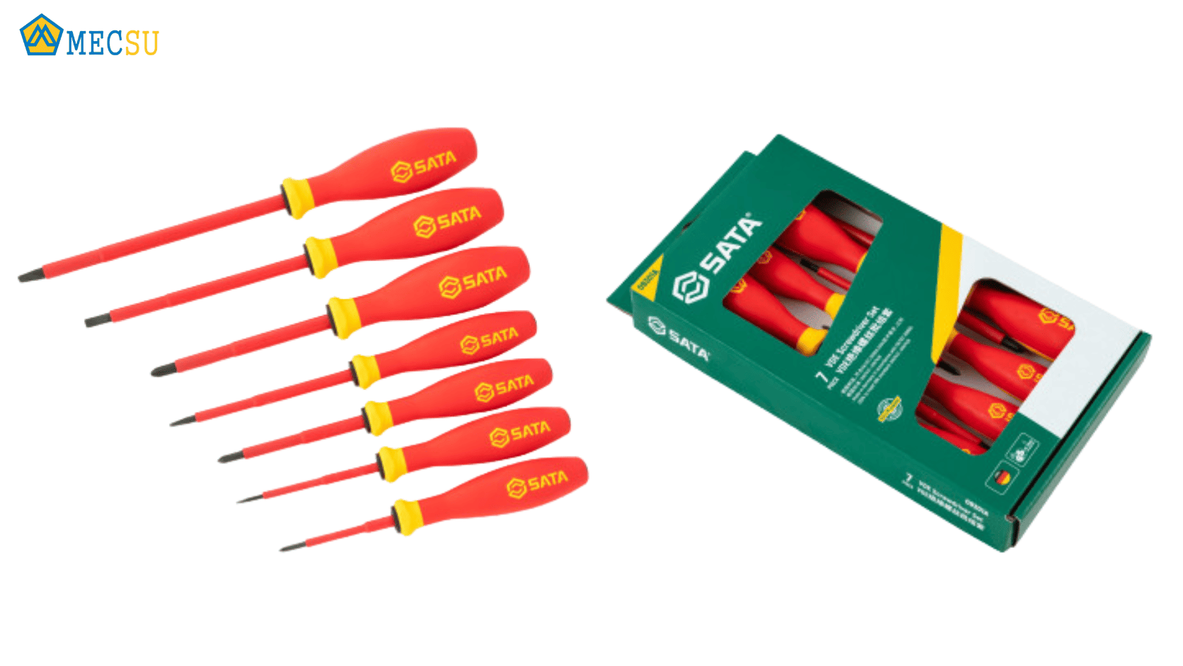 Bộ Tua Vít Cách Điện 7 Chi Tiết, Vde Cách Điện 1000V SATA 09301A